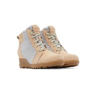 Sorel Evie wedge lace up bootie, Natural, mint, gray women’s 9